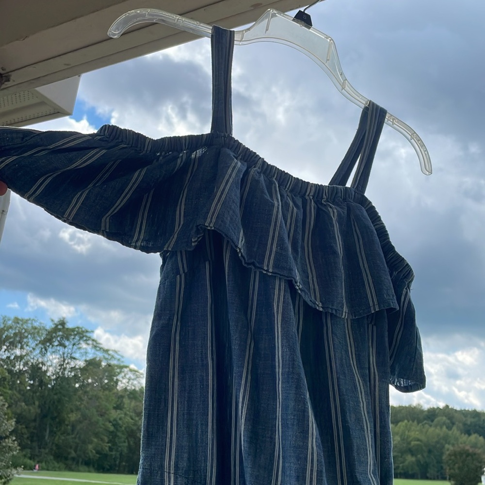 J. Crew denim off the shoulder dress